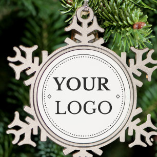 Corporate Business Logo Moderne Weihnachten Schneeflocken Zinn-Ornament