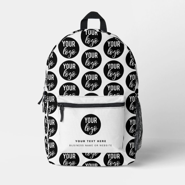 Corporate Business Logo White Minimalist Company Bedruckter Rucksack (Vorderseite)