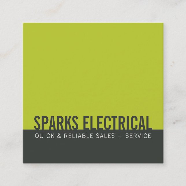 CORPORATE CARD minimaler moderner Fettblock grau L Quadratische Visitenkarte (Vorderseite)