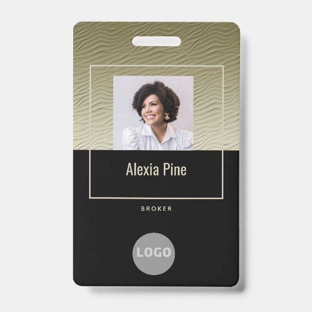 Corporate Classy Gold Mitarbeiter ID Logo Name Fot Ausweis (Vorderseite)
