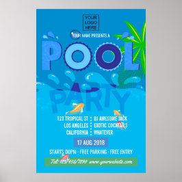 Corporate/Club Summer Pool Party Einladung Poster
