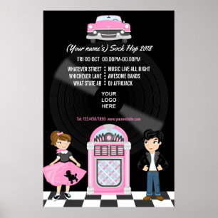 Corporate/Club/Uni/School Sock Hock Retro Party Poster