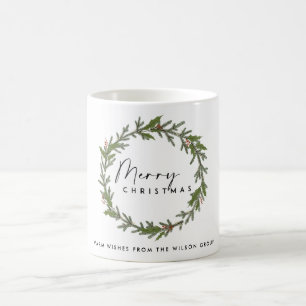 CORPORATE ELEGANT HOLLY BERRY WREATH CHRISTMAS KAFFEETASSE