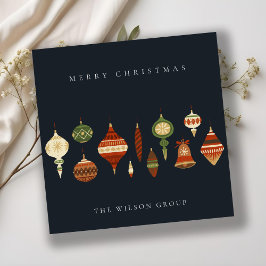 CORPORATE ELEGANT NAVY GREEN CHRISTMAS STRUMPFS FEIERTAGSKARTE