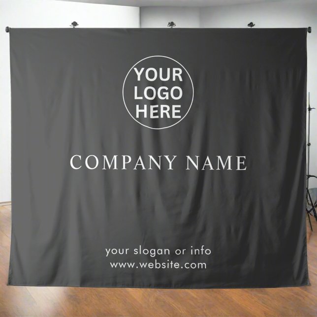 Corporate Event l Custom Logo Grau Foto Hintergrun Wandteppich (Von Creator hochgeladen)