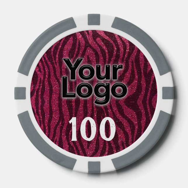 Corporate Event-Logo-Glitzer für Tierwerbung Pokerchips (Vorderseite)