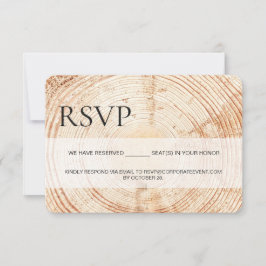 Corporate Event Rustic Wood UAWG vorbehaltene Sitz RSVP Karte