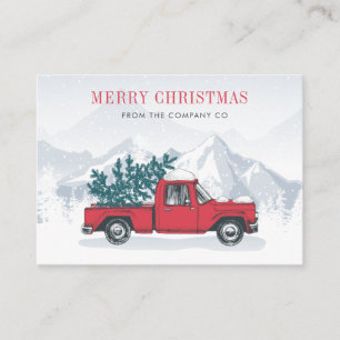 Corporate Frohe Weihnachts Red Truck Urlaubskarte Visitenkarte