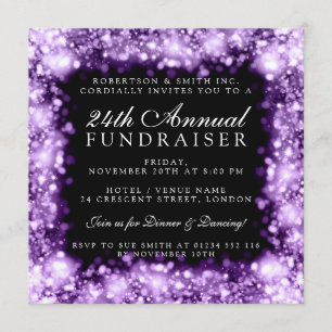 Corporate Fundraiser Gala Party Lila Sparkling Einladung