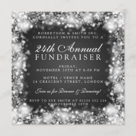 Corporate Fundraiser Gala Party Silver Sparkling Einladung