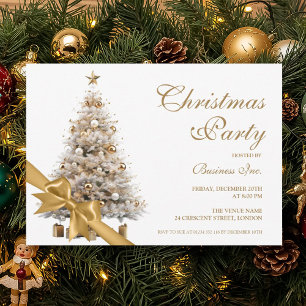 Corporate Gold Weihnachtsbaum & Bow Holiday Party Einladung