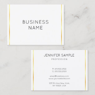 Corporate Gold White Moderne Elegante Minimalistis Visitenkarte
