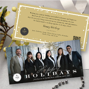 Corporate Happy Holidays Ihr Business-Logo-Foto Feiertagskarte