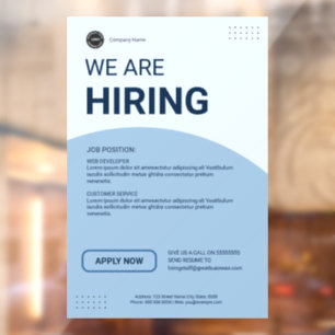 Corporate Hiring Job Vacancy Custom Business Logo Fensteraufkleber