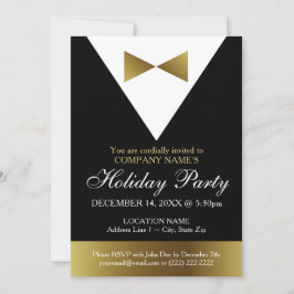Corporate Holiday Party | Black and Gold Tuxedo Einladung