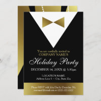 Corporate Holiday Party | Black and Gold Tuxedo