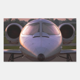 Corporate Jet Plane Travel Rechteckiger Aufkleber