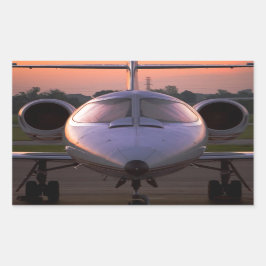 Corporate Jet Plane Travel Rechteckiger Aufkleber