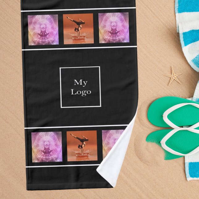 Corporate Logo Foto Collage Schwarz-weiß Handtuch (Von Creator hochgeladen)