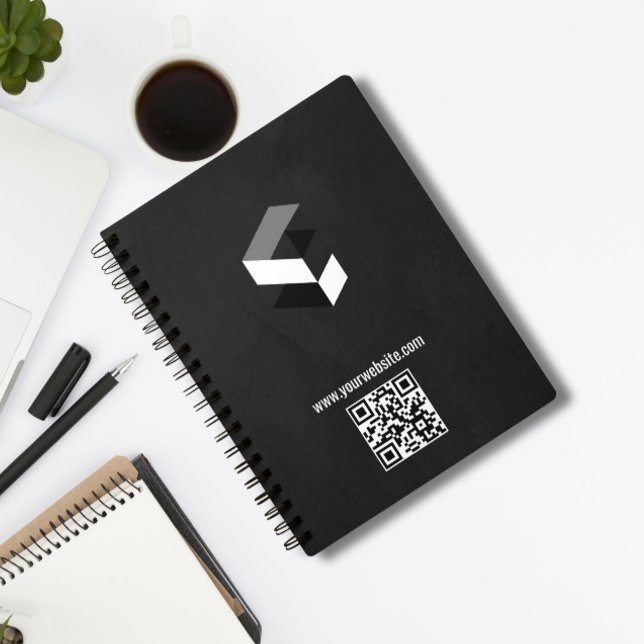 Corporate Matt Black and White Minimalistisch Prom Notizblock (Von Creator hochgeladen)