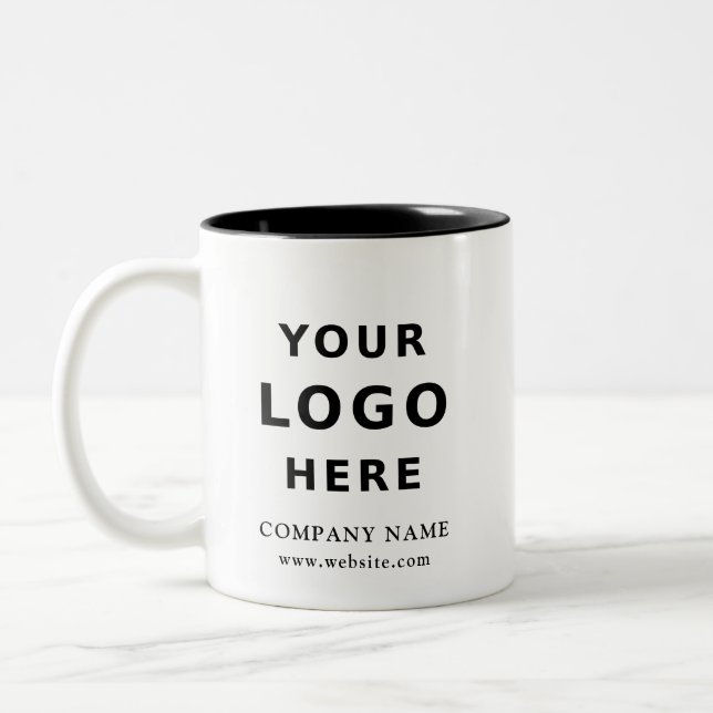 Corporate Modern Custom Company Logo Zweifarbige Tasse (Links)
