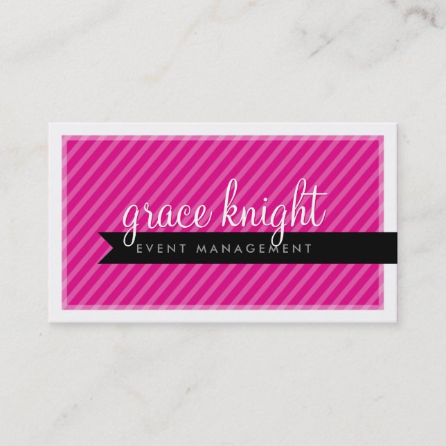 CORPORATE Modernes, einfaches Streifen fett magent Visitenkarte (Vorderseite)