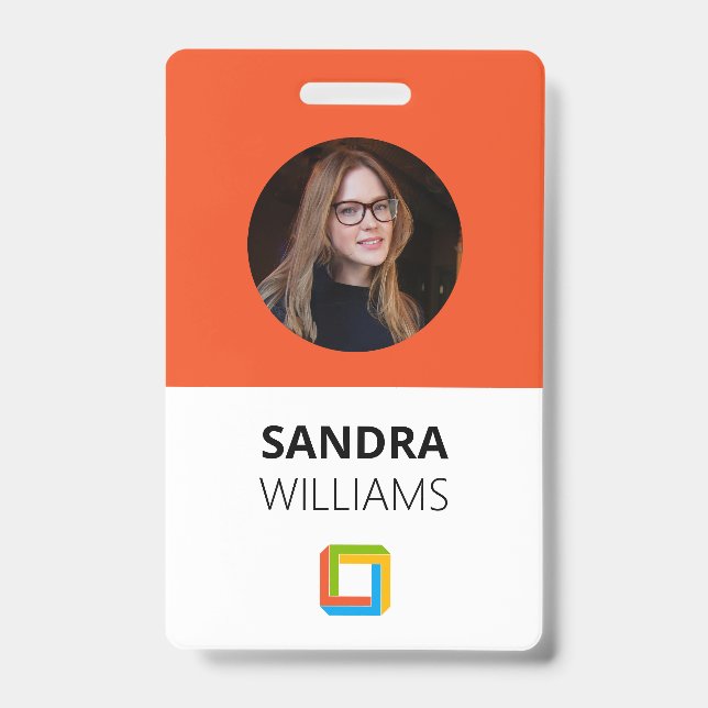 Corporate Orange Custom Employee-ID Ausweis (Vorderseite)