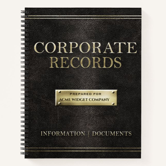 Corporate Records Notizbuch (Vorderseite)