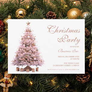 Corporate Rose Goldene Weihnachtsfeier Einladung