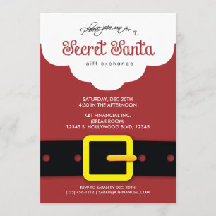 Corporate Secret Santa Gift Exchange Party Einladung