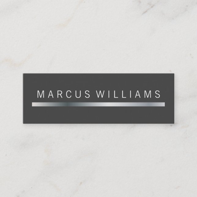 Corporate Silver Bar Accent Mini Visitenkarte (Vorderseite)