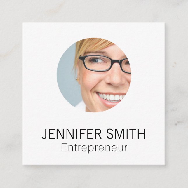 Corporate Sleek (schwarz / weiß) Quadratische Visitenkarte (Vorderseite)