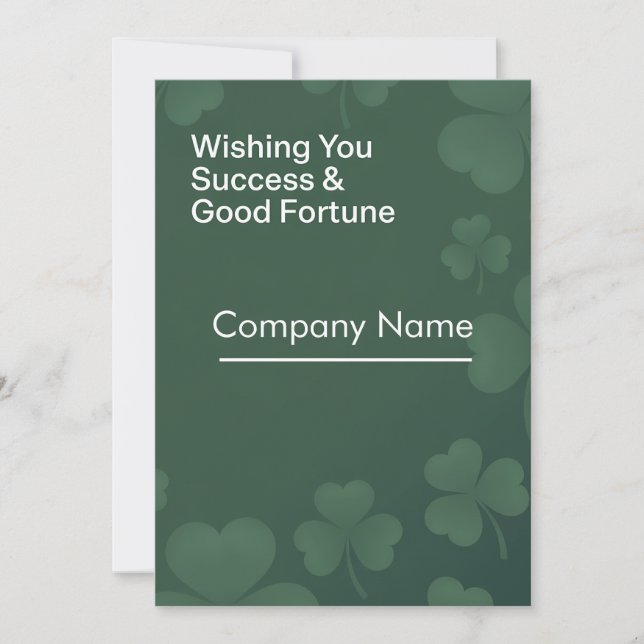 Corporate St. Patrick’s Day Success & Good Fortune Karte (Vorderseite)