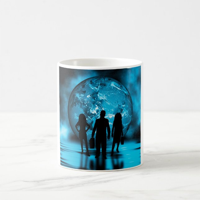 Corporate Team Silhouette Futuristic Business Kaffeetasse (Von Creator hochgeladen)