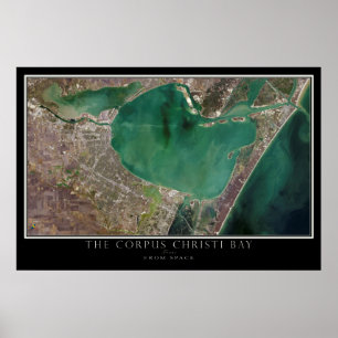 Corpus Christi Bay Texas von Space Satellite Map Poster