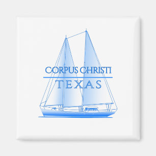 Corpus Christi Coastal Nautical Sailing Sailor Magnet