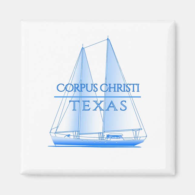 Corpus Christi Coastal Nautical Sailing Sailor Magnet (Vorne)