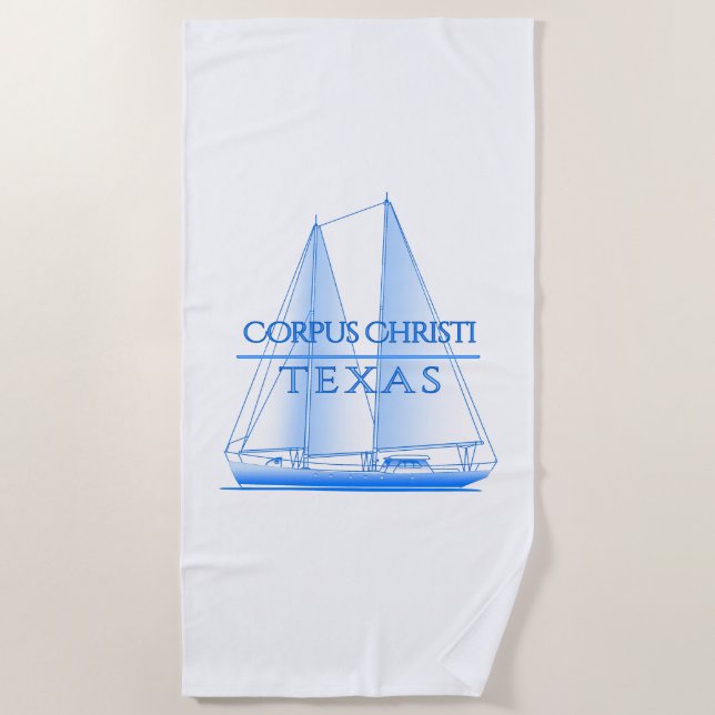 Corpus Christi Coastal Nautical Sailing Sailor Strandtuch (Vorderseite)