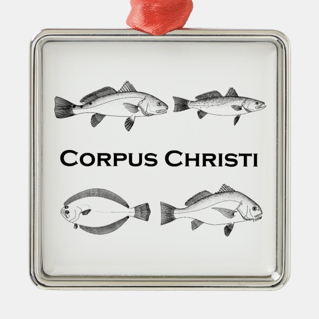 Corpus Christi-Fischerei - Salzwasserfische Ornament Aus Metall (Vorne)