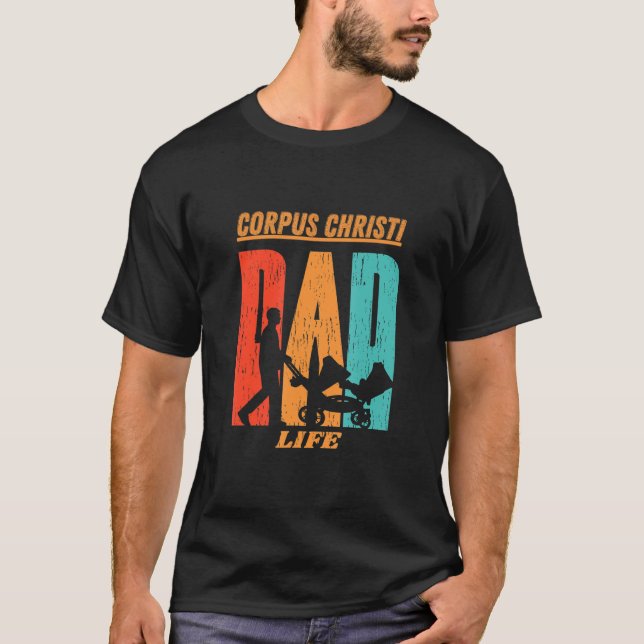Corpus Christi Native Funny State Flag Vater Paren T-Shirt (Vorderseite)
