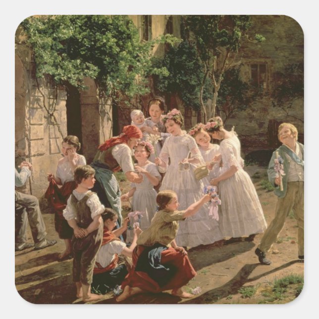 Corpus Christi Quadratischer Aufkleber (Vorderseite)