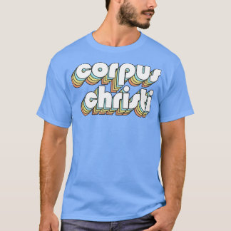 Corpus Christi Retro Rainbow Typografie verblasst T-Shirt