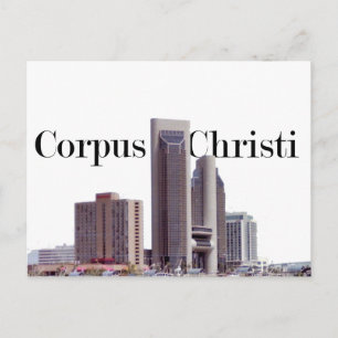 Corpus Christi Skyline w/Corpus Christi im Himmel Postkarte