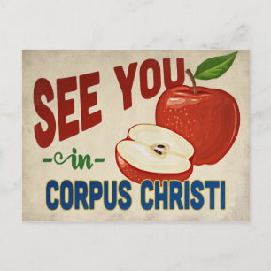 Corpus Christi Texas Apple - Vintage Travel Postkarte