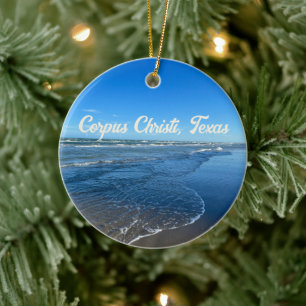Corpus Christi Texas Beach Waves Ocean Fotografy Keramik Ornament
