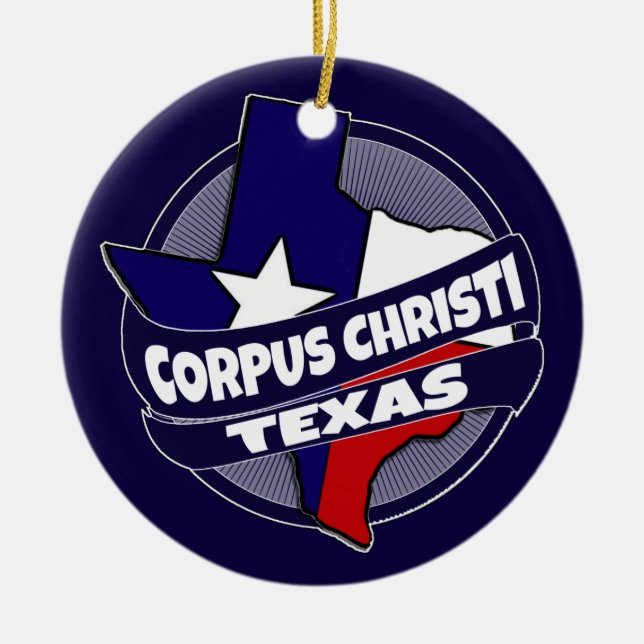 Corpus Christi Texas Fahne platzen Urlaubssornamen Keramik Ornament (Vorne)