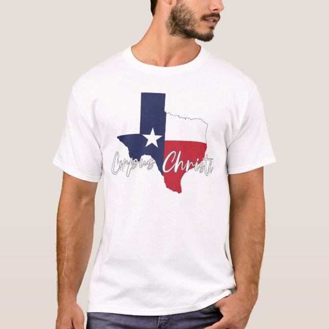 Corpus Christi, Texas Flag Karte Männer weiß T-Shirt (Vorderseite)