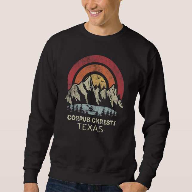 Corpus Christi Texas Mountain Sunset Sunrise Kayak Sweatshirt (Vorderseite)