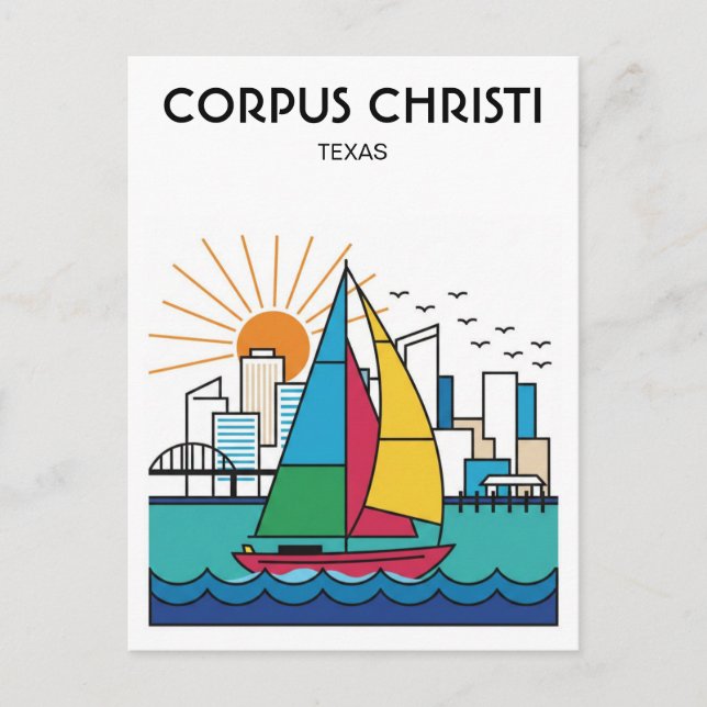 Corpus Christi Texas Postkarte (Vorderseite)