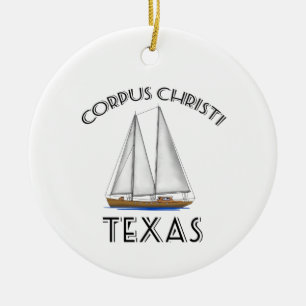 Corpus Christi Texas Sailing Keramik Ornament